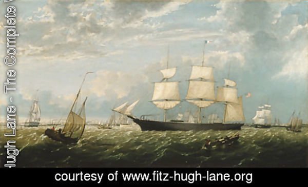 Fitz Hugh Lane - The Golden State Entering New York Harbor