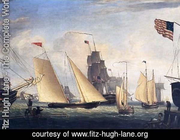 Fitz Hugh Lane - Yacht 'Northern Light' in Boston Harbor