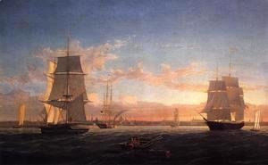 Fitz Hugh Lane - Boston Harbor at Sunser I