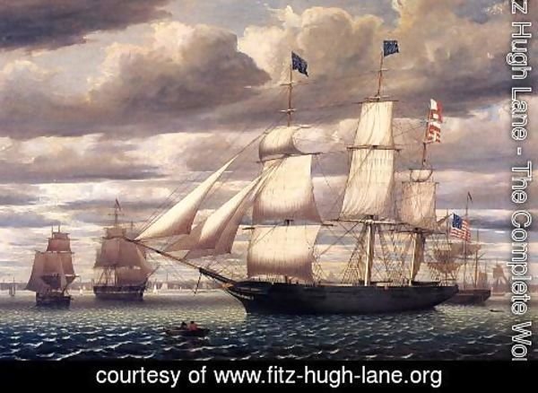Fitz Hugh Lane - Clipper Ship 'Southern Cross' Leaving Boston Harbor