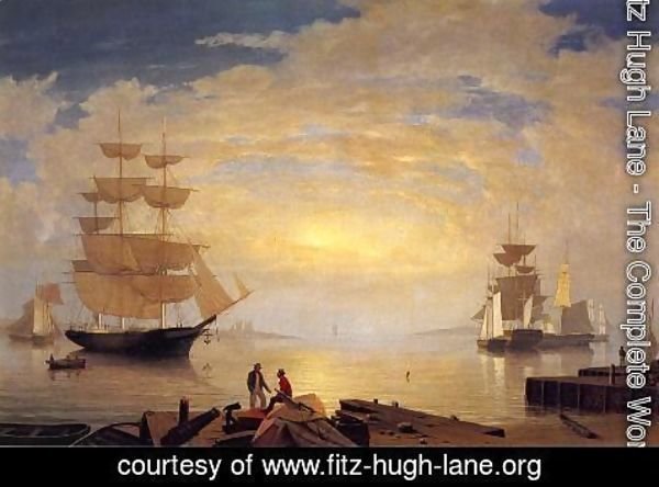 Fitz Hugh Lane - Gloucester Harbor at Sunrise