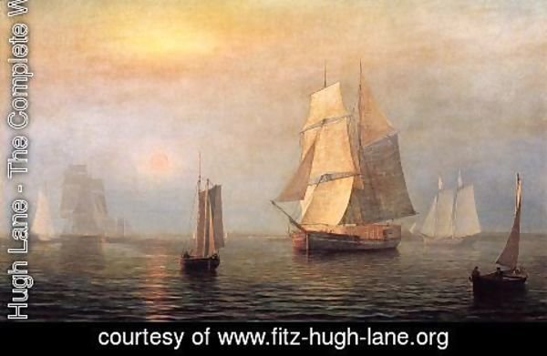 Fitz Hugh Lane - Shipping in Down East Waters