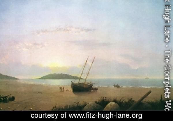 Fitz Hugh Lane - New England Coastal Scene - Cape Ann Beach