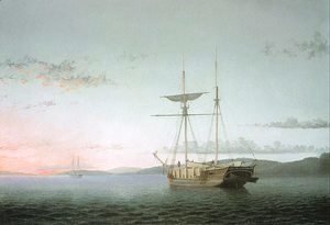 Fitz Hugh Lane - Lumber Schooners at Evening on Penobscot Bay  1860