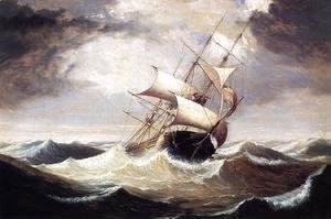 Fitz Hugh Lane - Three-Master in Rough Sea  1856