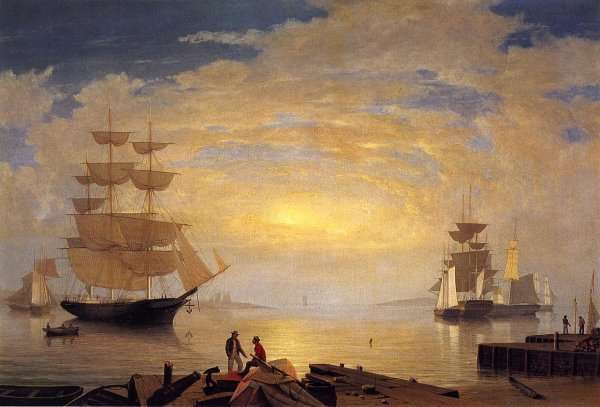 Gloucester Harbor at Sunrise by Fitz Henry Lane