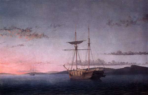 Lumber Schooners at Evening on Penobscot Bay by Fitz Henry Lane