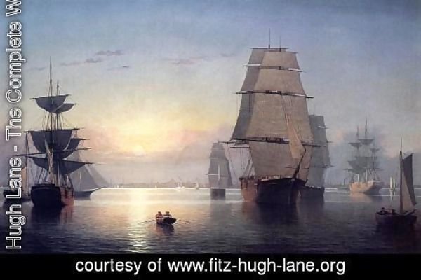 Fitz Hugh Lane - Boston Harbor at Sunser