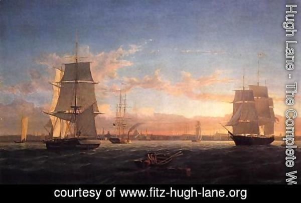 Fitz Hugh Lane - Boston Harbor at Sunser I
