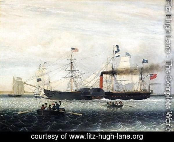 Fitz Hugh Lane - The Britannia Entering Boston Harbor