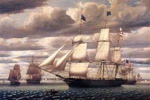 Clipper Ship 'Southern Cross' Leaving Boston Harbor