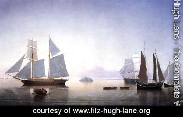 Fitz Hugh Lane - Becalmed off Halfway Rock