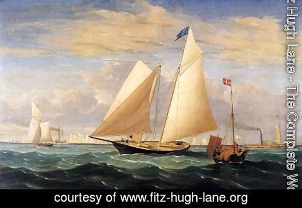 Fitz Hugh Lane - The Yacht 'America' Winning the International Race