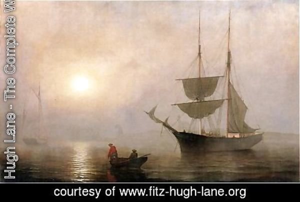 Fitz Hugh Lane - Ship in a Fog, Gloucester Harbor