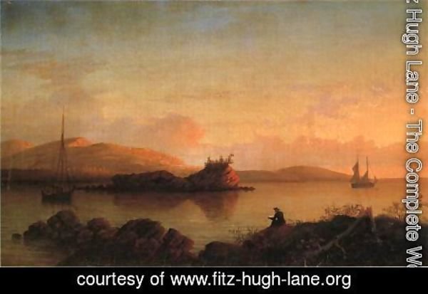 Fitz Hugh Lane - Sunrise on the Maine Coast, Mount Desert Island
