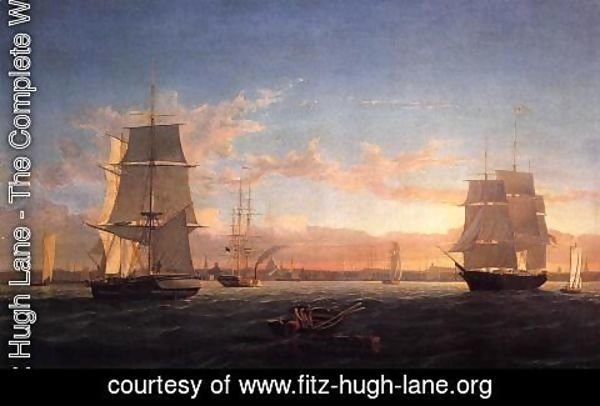 Fitz Hugh Lane - Boston Harbor at Sunset 1853