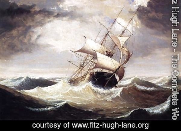 Fitz Hugh Lane - Three-Master in Rough Sea  1856